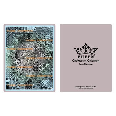 PUEEN 2015 Nail Art Stamping Plate Celebration Collection - LACE BLOSSOM - NEW INVENTION Super Size All You Can Stamp Full Size Stamping Image Plates Manicure DIY (Infinite Images)-BH000475