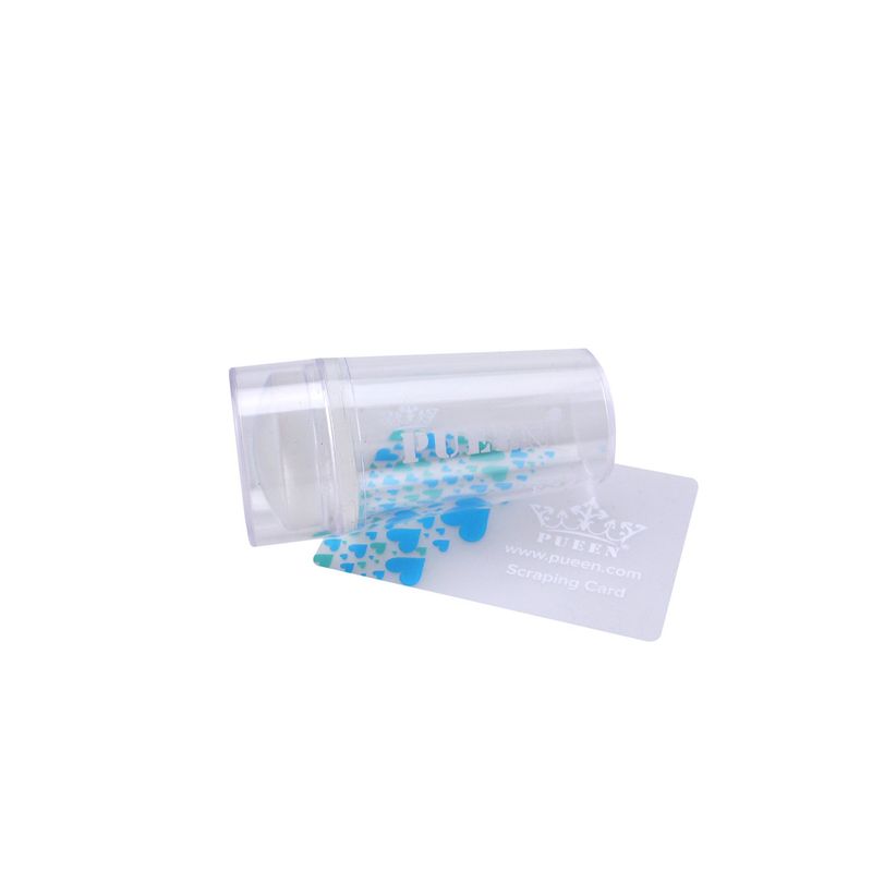 PUEEN Nail Art Clear See-Thru Transparent Soft Stamper and Scraper Set - Stamping Tools - BH000696