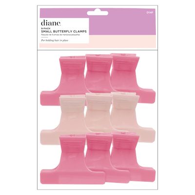 Diane Small Butterfly Clamps for Sectioning, Haircutting, Blow Drying, Butterfly Hair Clips for Women and Girls, 2.25, Light Pink and Dark Pink (12 Pack)
