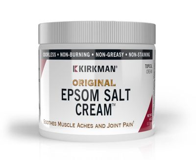 Kirkman - Epsom Salt Cream - 4oz Cream - Gluten Free - Casein Free