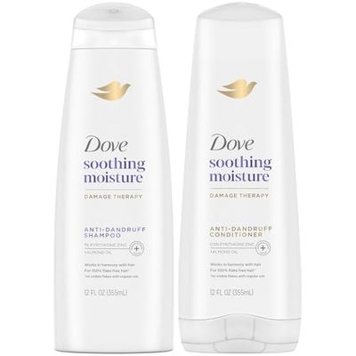 Dove Shampoo and Conditioner Set - DermaCare Scalp Hydrating Dandruff Shampoo for Women and Men, Dandruff Treatment for Itchy Scalp Relief with Pyrithione Zinc, 12 Oz (2 Piece Set)