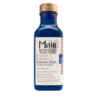Maui Moisture Nourish &amp; Moisture + Coconut Milk Conditioner to Hydrate and Detangle Curly Hair, Lightweight Daily Moisturizing Conditioner, Vegan, Silicone &amp; Paraben-Free, 13 fl oz
