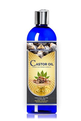ANCIENT HEALTH REMEDIES Organic Unrefined Cold Pressed PURE CASTOR CARRIER OIL Bulk Wholesale Beauty Hair Growth Moisturizing DIY Oil For Body Butter Skin Products Skin Softening (INDIA) (32OZ)