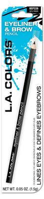 L.A. Colors 7&quot; Eyeliner &amp; Brow Pencil, Very Black, 0.05 Ounce