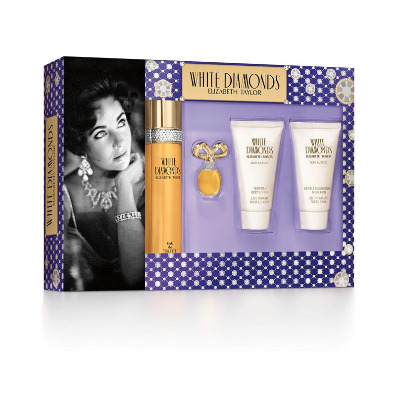 Elizabeth Taylor White Diamonds Ladies Gift Set With Spray, Body Lotion, Body Wash &amp; Perfume