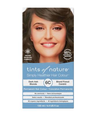 Tints of Nature 6C Dark Ash Blonde Permanent Hair Dye, Nourishes Hair and Covers Greys, Ammonia-Free, 130ml