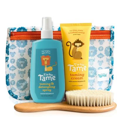 T is for Tame - Kids Hair Cream &amp; Spray Bundle for Frizz, Flyaways &amp; Static - Safe for Babies &amp; Toddlers, Includes Bag &amp; Brush