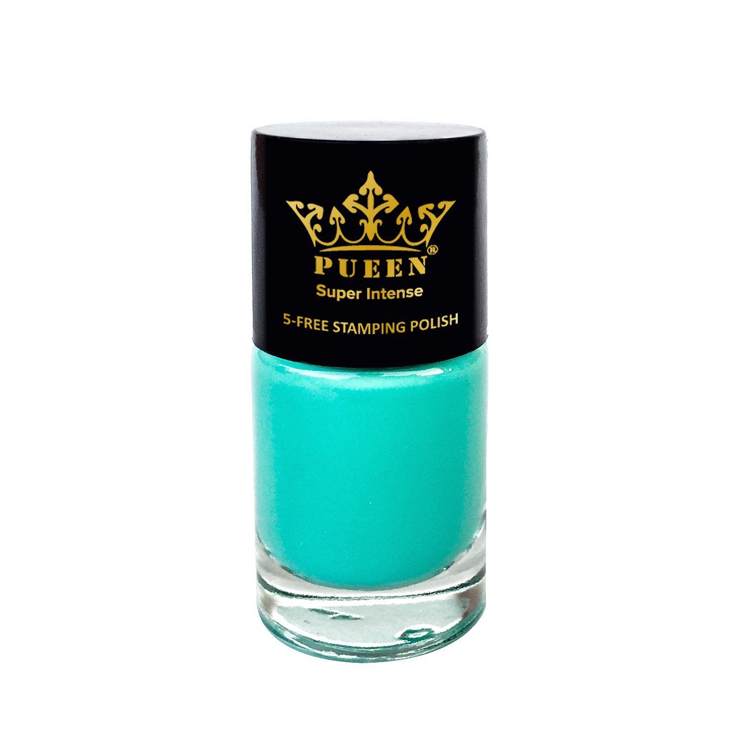 PUEEN Super Intense Nail Polish for Nail Stamping Big 5-Free Formula Nail Color Lacquer (813 - Mermaid Green)-BH000517