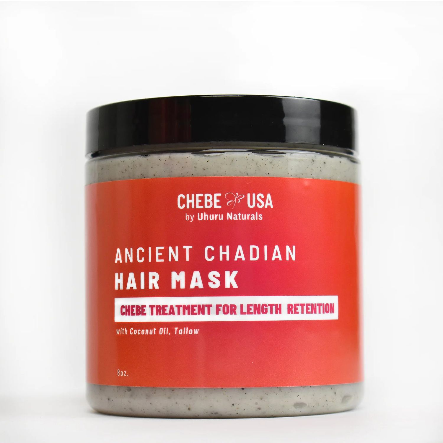 Uhuru Naturals Ancient Chadian Hair Mask - Chebe Treatment for Length Retention w/Coconut Oil (8 Oz) - Organic Hair Blooming Treatment Formula - Promotes Keratin Development For Teens Men &amp; Women