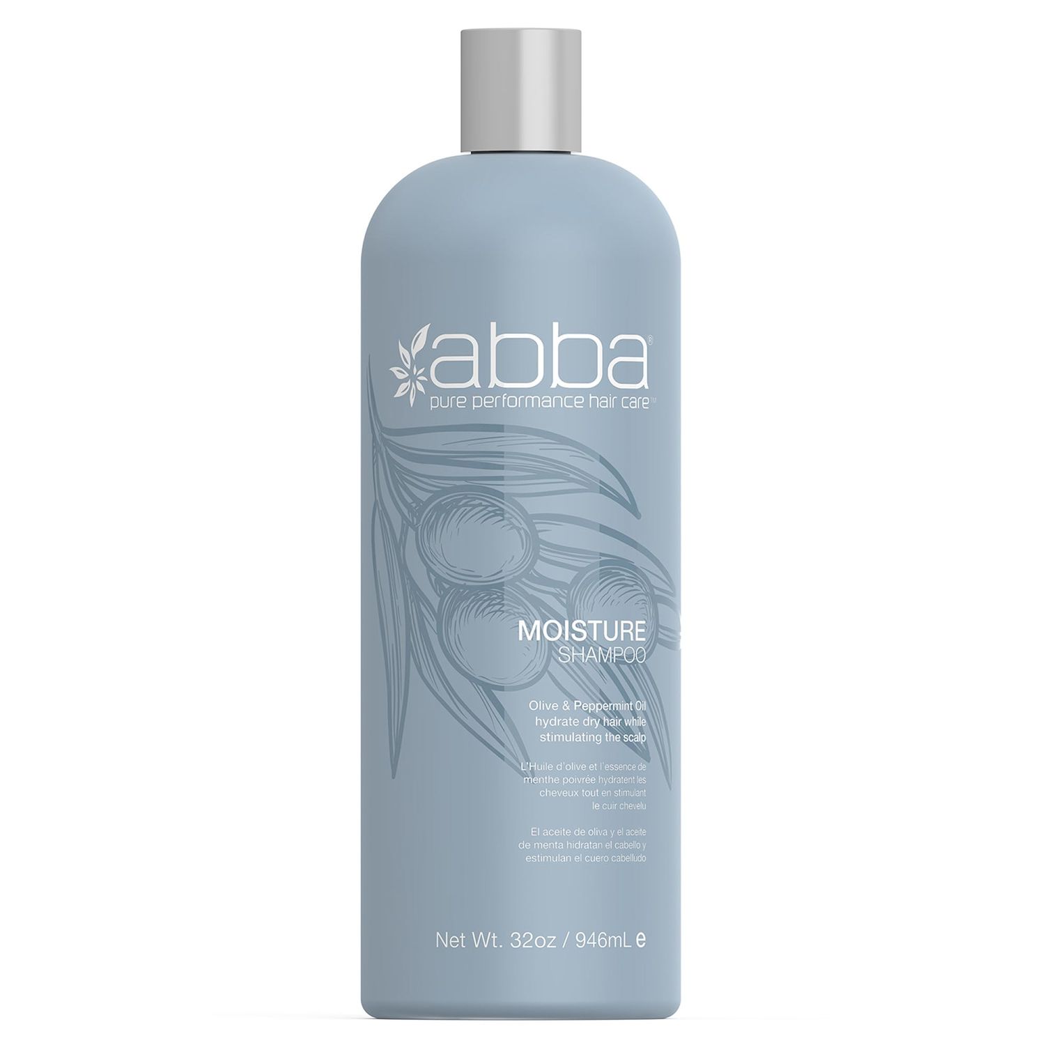ABBA Moisture Shampoo, Olive Butter &amp; Peppermint Oil, 32 Fl Oz