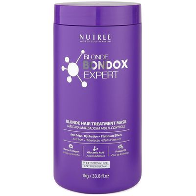 BLONDE BONDOX HAIR TREATMENT 33.8 oz Purple Hair Mask for Blondes | Almond Oil Hair Repair Moisturizer Thermal Mask | Results for up to 1-3 months | Formaldehyde-Free &amp; Cruelty-Free