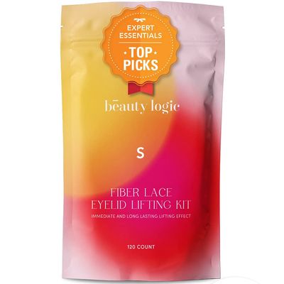 Beauty Logic USA Ultra Invisible Blends Into Skin Fiber Lace Eyelid Lift Kit 120pcs - No Glare | Non Surgical | Instant Eyelid Lifting for Hooded Droopy Uneven Mono-Eyelids Latex Free Adhesive Small