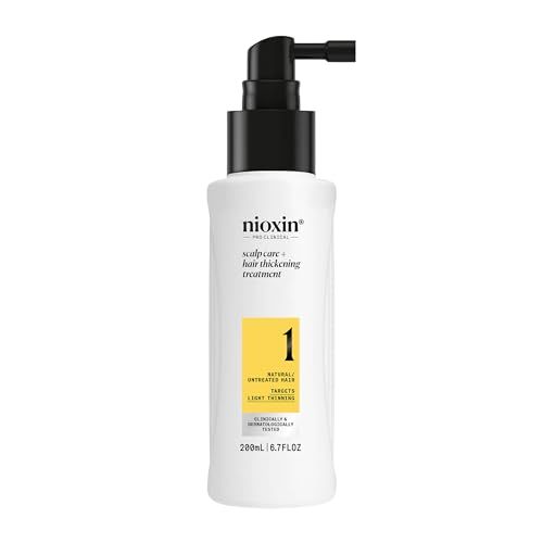 Nioxin System 1 Scalp Care + Hair Thickening Leave-In Treatment | For Natural Hair with Light Thinning | Strengthen Against Damage &amp; Breakage with Niacinamide &amp; Biotin | 6.8 Oz