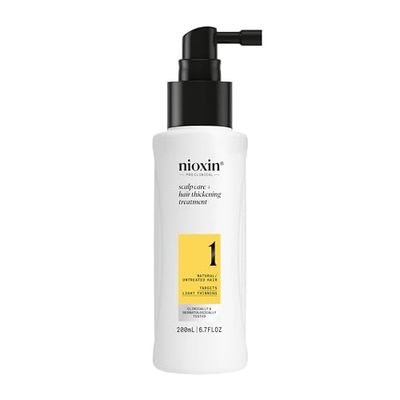 Nioxin System 1 Scalp Care + Hair Thickening Leave-In Treatment | For Natural Hair with Light Thinning | Strengthen Against Damage &amp; Breakage with Niacinamide &amp; Biotin | 6.8 Oz
