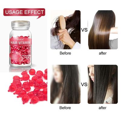 SEVICH Hair Vitamin Serum Capsule - Hair Moisturizing Essence Formula, with Vitamins A C E Vitamin B5, Argan Macadamia Avocado Oils, Repair Damaged Hair