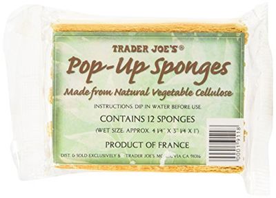Trader Joe&#39;s Pop up Sponges Made From Natural Vegetable Cellulose 12 Sponges, 1 Pack