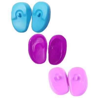 3 Pairs Reusable Soft Silicone Professional Ear Cover Earmuffs Protector Waterproof Hairdressing Ear Caps Beauty Tool for Hair Salon Hair Dyeing Baked Oil etc