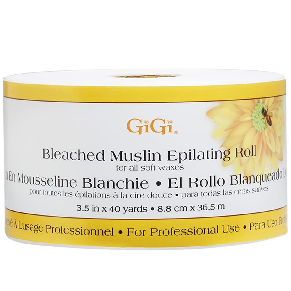 GiGi Bleached Muslin Roll for Hair Waxing/Hair Removal, 40 yd