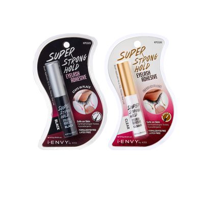 i-Envy by Kiss Super Strong Eyelash Adhesive Black (KPEG05) &amp; Clear (KPEG06) Combo Pack Brush On Latex Free
