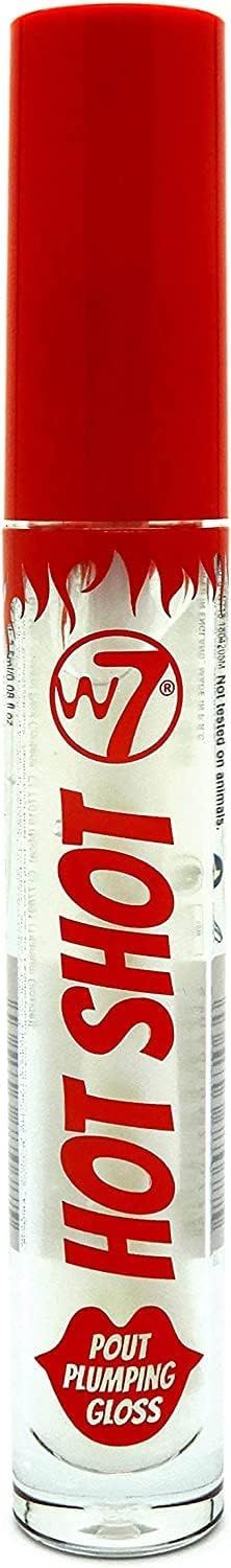 W7 Hot Shot Plumping Gloss - Enhancing Plump Effect For Fuller Lips - Clear, Natural, High Shine Finish