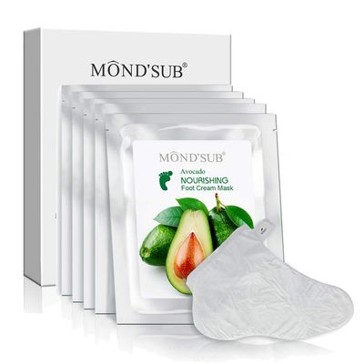 [5 Pairs] MOND&#39;SUB Moisturizing Feet Masks &amp; Avocado Oil Moisturizing Organic - Baby Feet Hydrating Mask for Dry Skin - Instantly Healing Dry Cracked Feet With Natural Oil