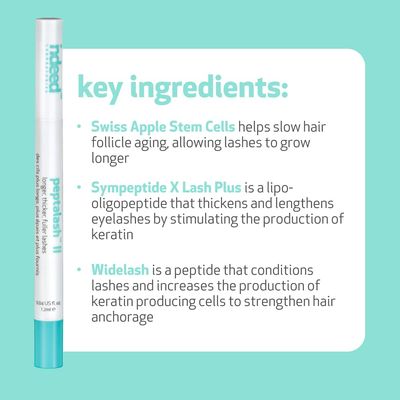Indeed Laboratories Peptalash II - Lengthening Lash Treatment, strengthens and nourish lashes and brows, using peptides, and panthenol 0.02 Us Fl.oz. / 0.6 Ml