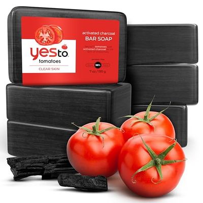 Yes To Tomatoes Clear Skin Activated Charcoal Bar Soap 7 oz (Pack of 6)