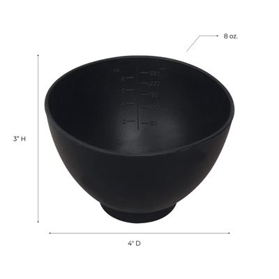 ForPro Professional Collection Silicone Mixing Bowl, Black, Flexible, Odorless, for Mixing Facials, Massage, Body &amp; Other Products, 8 oz