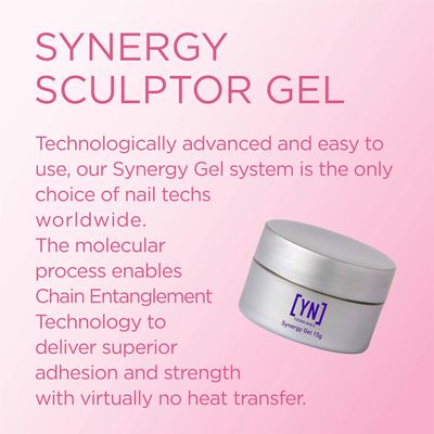 Young Nails Synergy Gel System, Building Gel - Hard Builder Gel, Superior Adhesion &amp; Strength, Structured Nail Gel Builder - Sculptor Gel, Clear, 15g