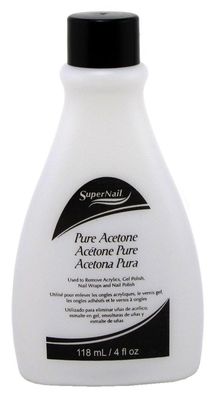 Super Nail 4 Ounce Pure Acetone Polish Remover (Clear) (118ml) (3 Pack)