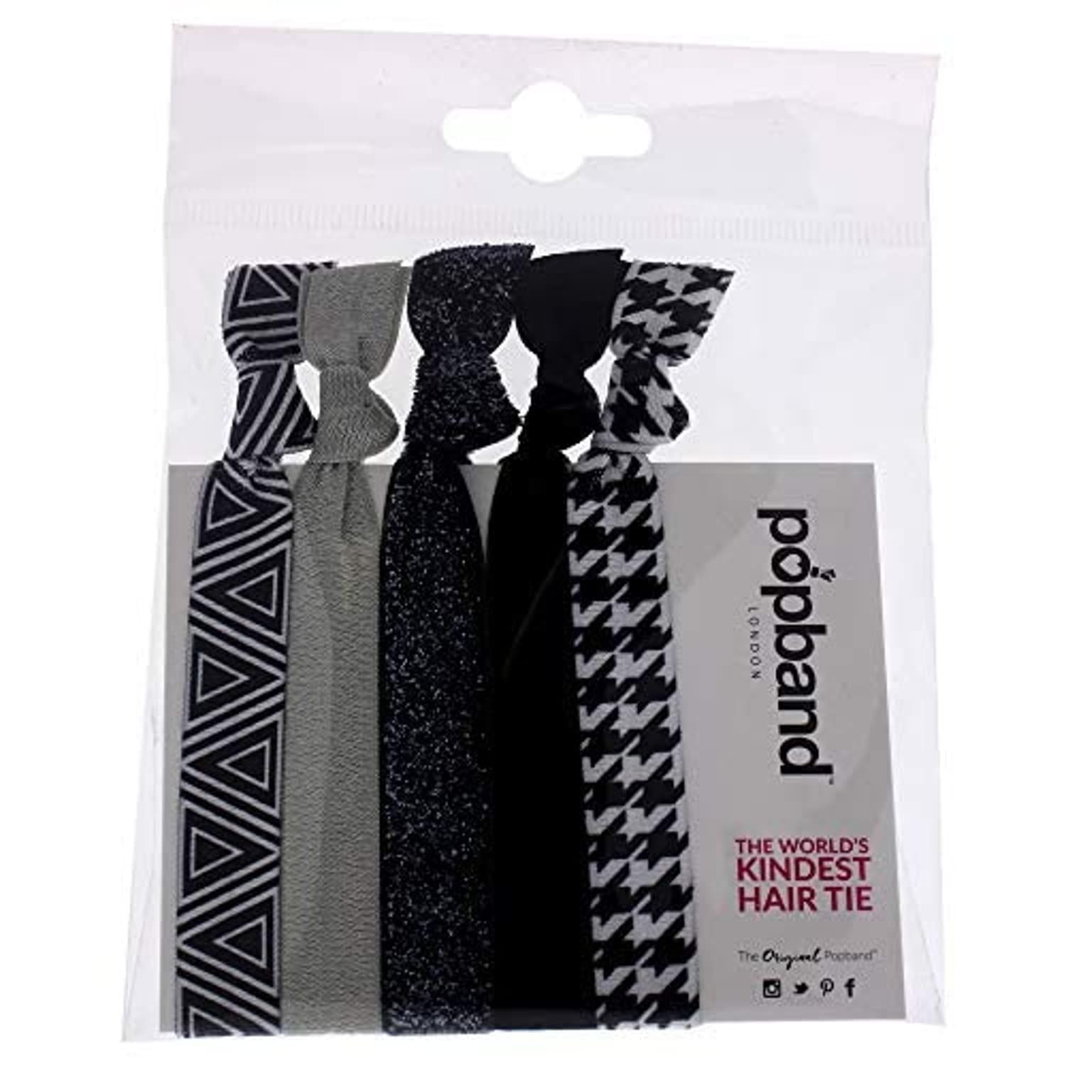 Popband Working Girl Elastic Hair Tie Bands 5 Pack