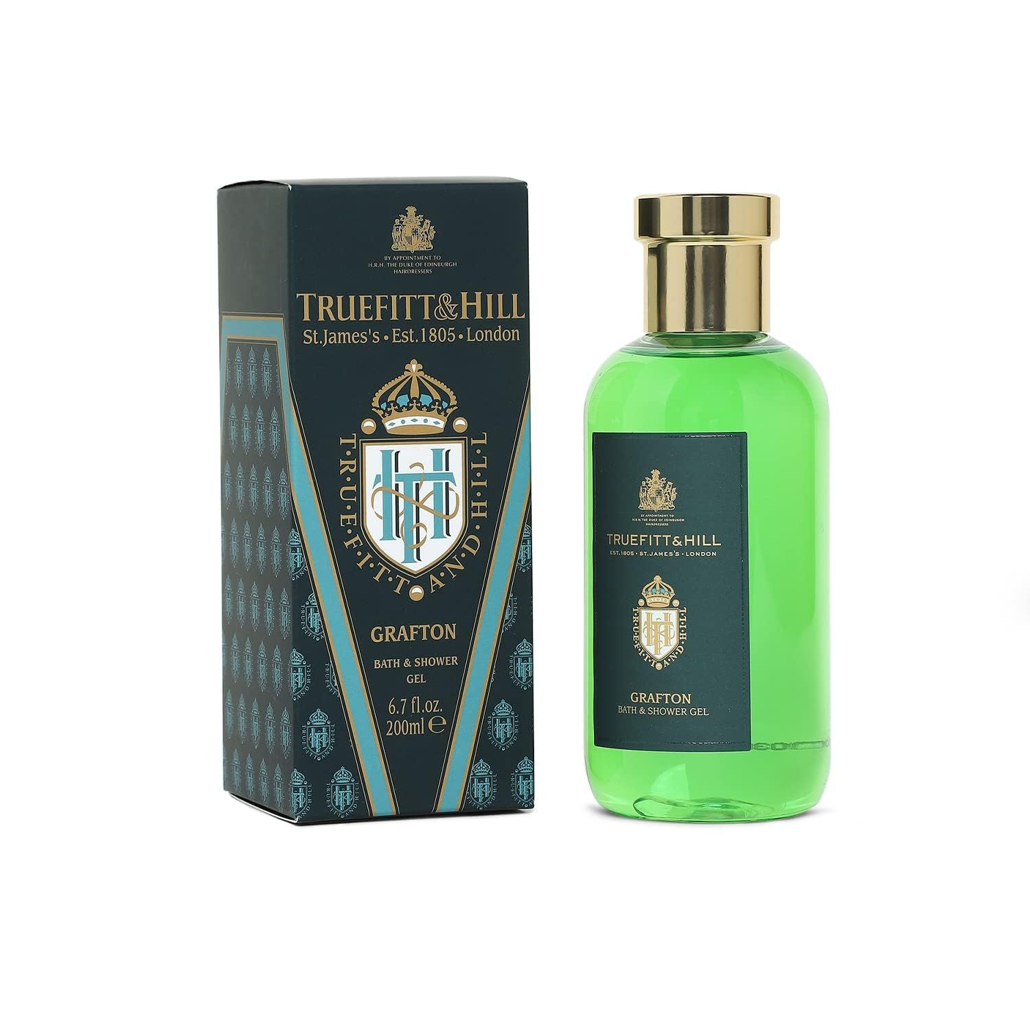 Truefitt &amp; Hill Premium Luxury Bath &amp; Shower Gel - Grafton - Rich Lather, Deep Cleanse, and Refreshing Aroma - 6.7 oz.