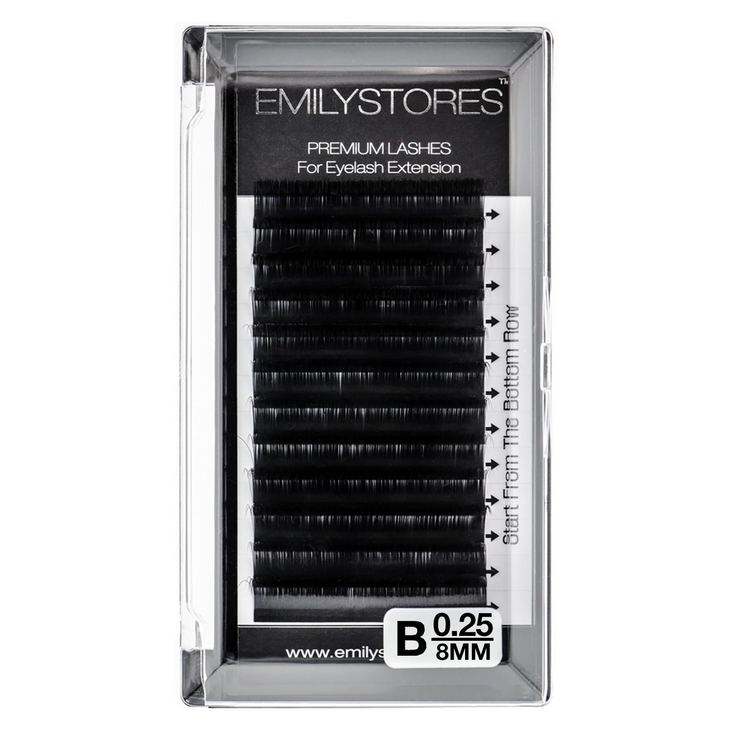 EMILYSTORES Lash Extensions 0.25mm Thickness B Curl Length 8mm Volume Individual Eyelashes For Eyelash Extensions (0.25,B,8mm)
