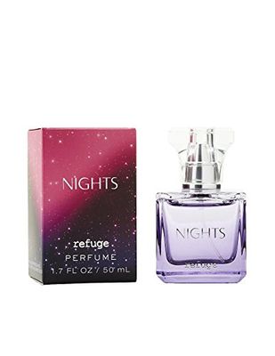 Charlotte Russe Refuge Nights Perfume Original Version Black With Pink Glitter Packaging 1.7 Ounce Retired Fragrance