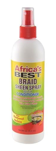 Africa's Best Braid Sheen Spray With Conditioner, 12 Ounce, Green, 1-102-12-1243-01