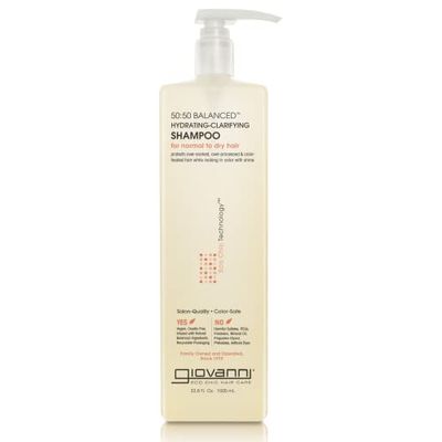 GIOVANNI 50:50 Balanced Hydrating Clarifying Shampoo, 33.8 oz. Leaves Hair pH Balanced &amp; Clean, Ideal for Over-Processed, Stressed Hair, Can Use Daily, Sulfate &amp; Paraben Free (Pack of 1)