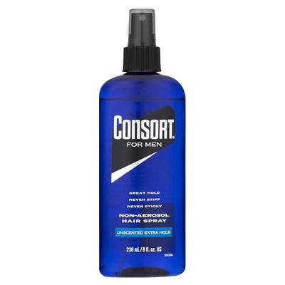 Consort Hair Spray 8oz Unscented X-Hold Pump Non-Aero (2 Pack)