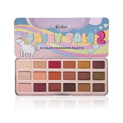Ccolor Cosmetics Fairy Tale 2 Eye Shadow Palette Makeup, 18 Ultra-Blendable, Vibrant Matte &amp; Shimmer Eyeshadow - Eyeshadow Palette Set With Mirror - Long Lasting, Travel-Size Makeup Palette