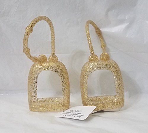 Bath and Body Works 2 Pack PocketBac Hand Sanitizer Holder&quot;Sparkled Gold&quot;