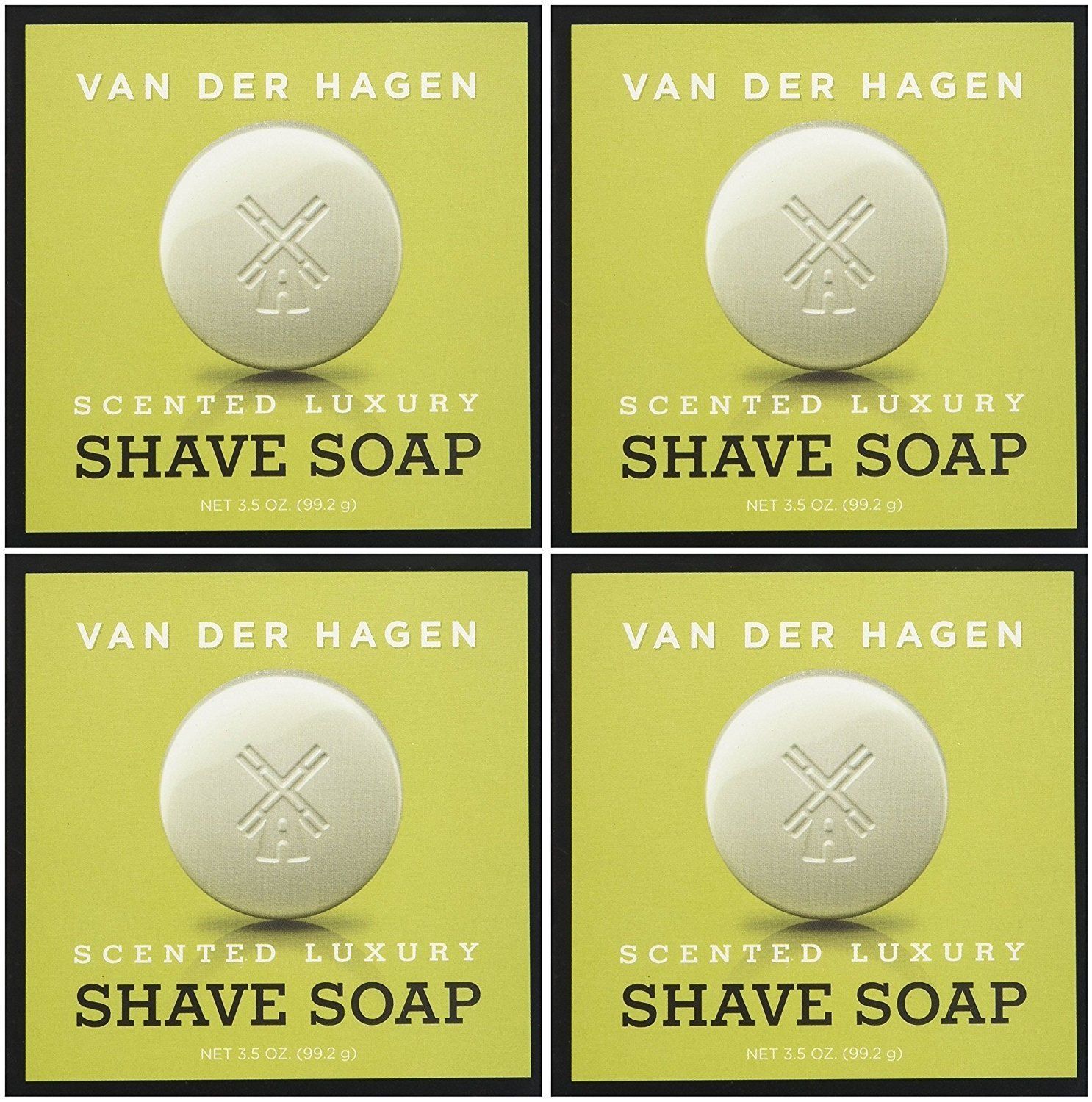 Van Der Hagen Men&#39;s Luxury Scented Shave Soap, 3.5 Ounce (Pack of 4)