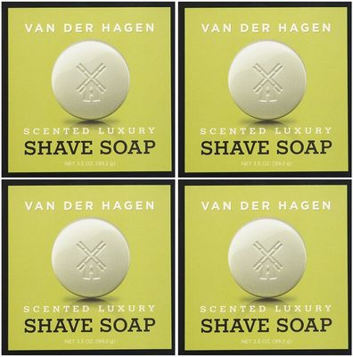 Van Der Hagen Men&#39;s Luxury Scented Shave Soap, 3.5 Ounce (Pack of 4)