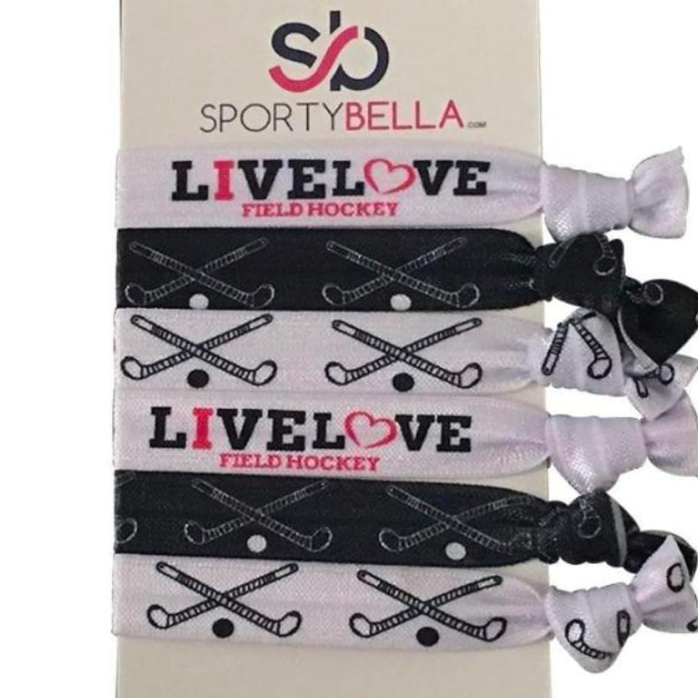 Field Hockey Hair Accessories, Field Hockey Hair Ties, No Crease Field Hockey Hair Elastics Set, Gift for Girl Field Hockey PlayersHockey Hair Accessories