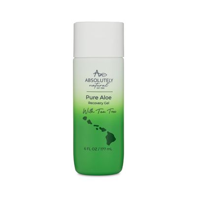 Absolutely Natural - 100% Pure Aloe Vera Cooling Gel - Lotion for Sunburn Relief &amp; Rashes - Premium Sun Care with Vitamin E, Eucalyptus - 6 oz