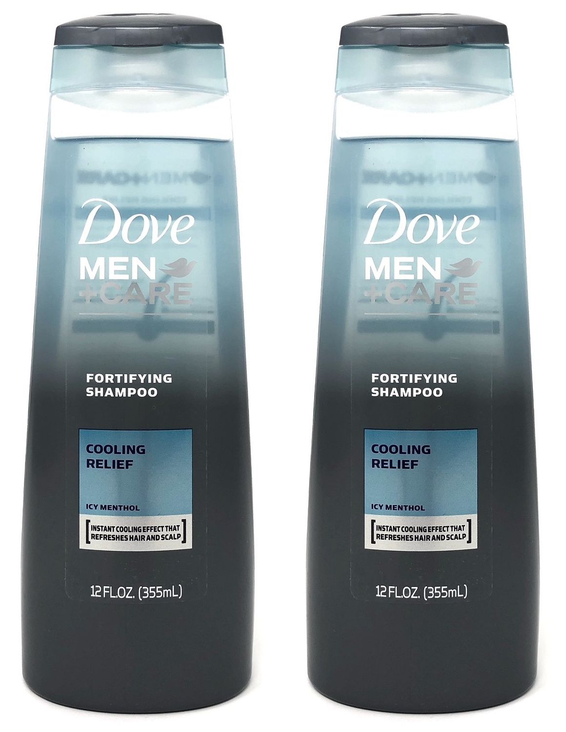 Dove Men + Care Fortifying Shampoo, Cooling Relief Icy Menthol, 12 Ounces (Pack of 2)