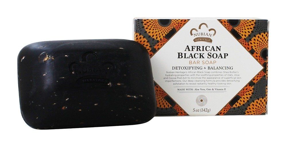 Nubian Heritage African Black Soap, 5 Ounce (Pack of 4)