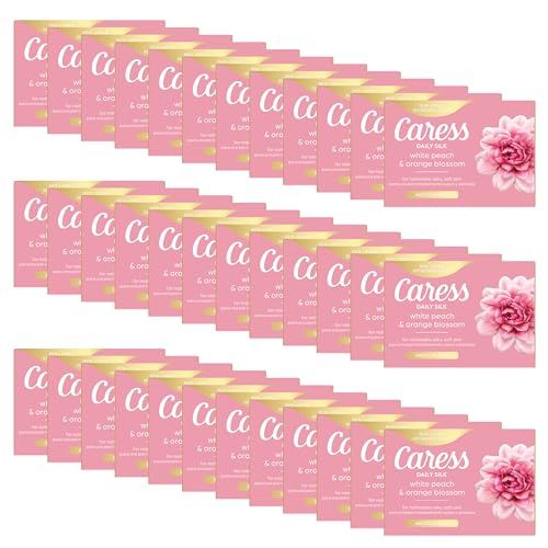 Caress Beauty Bar Soap for Women, Daily Silk Extract and Floral Oil Essence, Moisturizing Body Soap for Noticeably Silky, Soft Skin, 3.15 oz, 48 Bath Bars