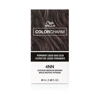 COLORCHARM Permanent Liquid Hair Color for Gray Coverage| 4NN Intense Med Brown | 1.4 Fl Oz