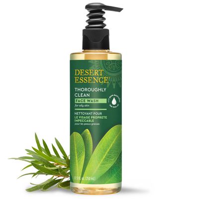 Desert Essence Thoroughly Clean Face Wash - Original - 8.5 Fl Oz - Tea Tree Oil - For Soft Radiant Skin - Gentle Cleanser - Extracts Of Goldenseal, Awapuhi, &amp; Chamomile Essential Oils