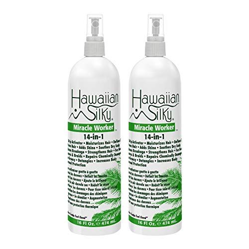 Hawaiian Silky 14-in-1 Miracle Worker 16 oz, Keratin Leave-In Conditioner (Pack of 2)