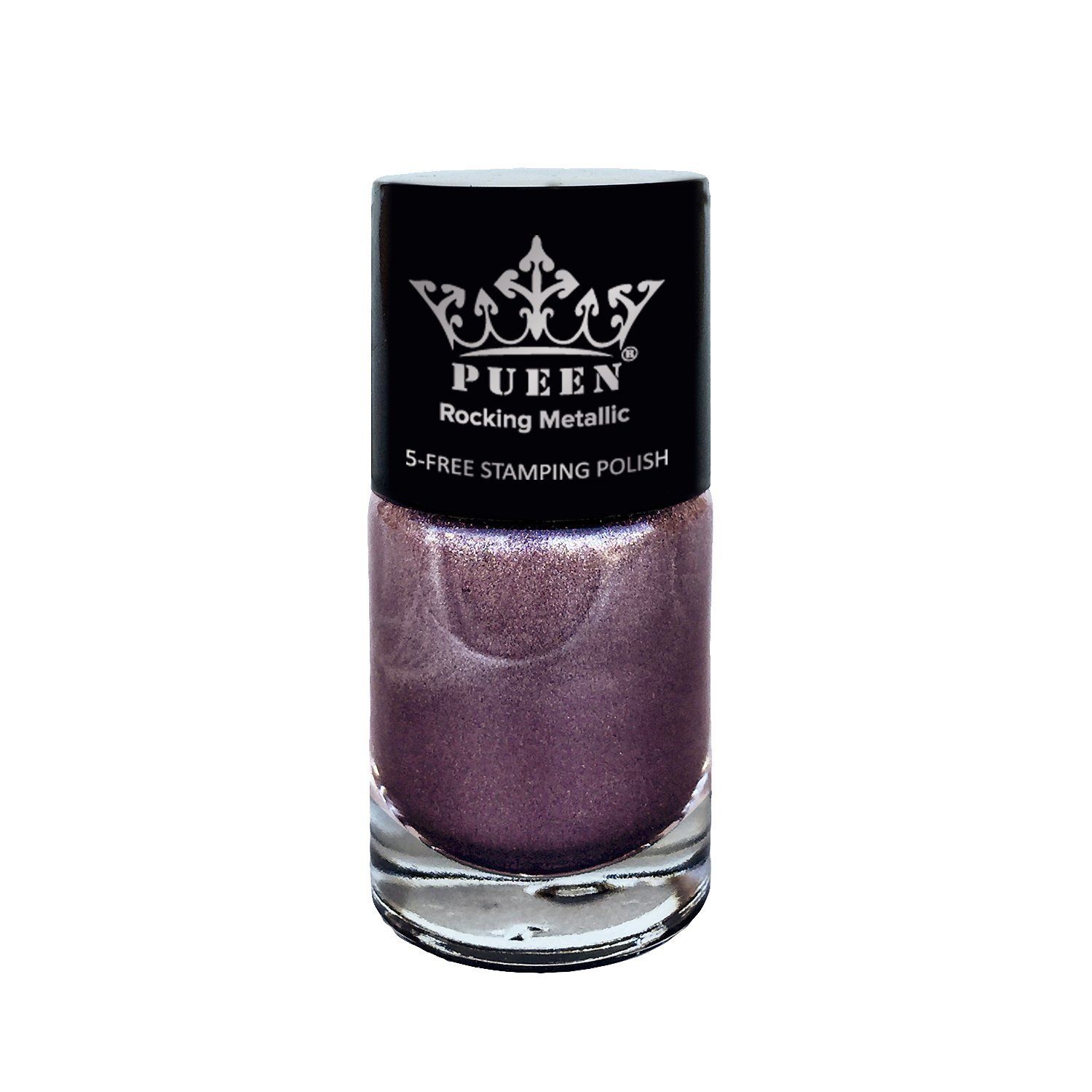 PUEEN Rocking Metallic Nail Polish for Nail Stamping Big 5-Free Formula Nail Color Lacquer (605 Love Affair)-BH000581